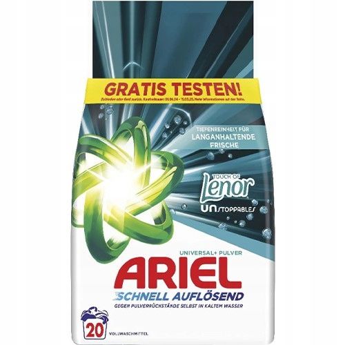 Ariel 20 prań proszek uniwersal Lenor 1,2kg