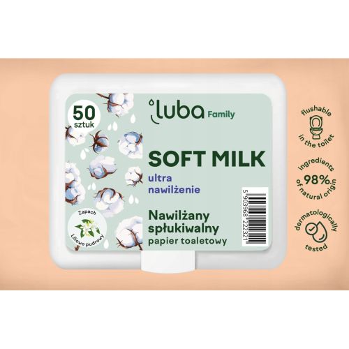 Luba Soft Milk nawilżany papier toaletowy