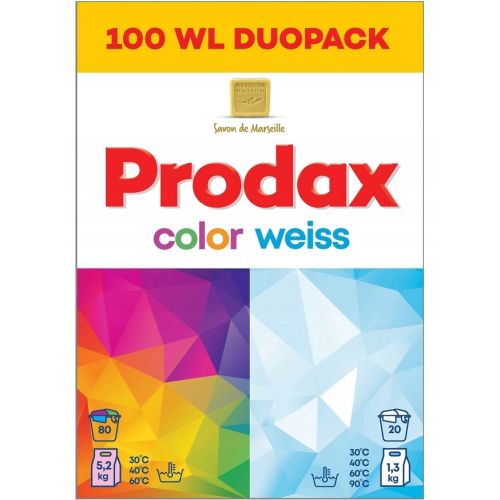 Prodax proszek do prania kolor 5,2kg oraz biały 1,3kg