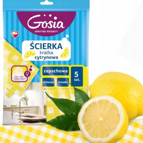 Gosia ścierka kratka cytrynowa 5szt